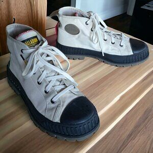PALLADIUM PALLASHOCK SUPPLY HI ( Unisex ) 8.5 Men 10 Woman White Black Vegan